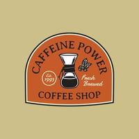 loja de café com logotipo vintage. ilustração vetorial feita à mão vetor