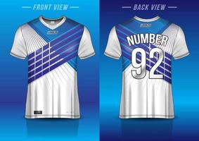 modelo de design de camisa de esporte de jersey para o esporte de futebol, basquete, uniforme em execução na vista frontal, vista traseira. vetor de maquete de camisa, design muito simples e fácil de personalizar