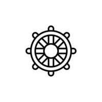 leme, náutico, navio, ícone de linha de barco, vetorial, ilustração, modelo de logotipo. adequado para muitos propósitos. vetor