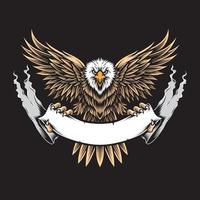 logotipo de vetor de águia careca voando