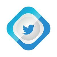 tecnologia de ícone de logotipo de mídia social do Twitter, rede. fundo, ilustração vetorial vetor