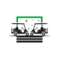 design de logotipo de transporte de carrinho de golfe vetor