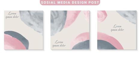 coleção de design de modelo de postagem de mídia social vetor