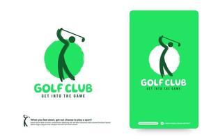 modelo de design de logotipo do clube de golfe, conceito de ícone do torneio de golfe. Ilustrações abstratas do símbolo do esporte. vetor