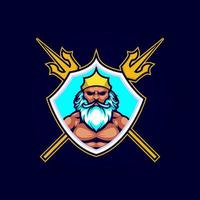 logotipo da poseidon esport vetor