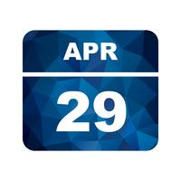 29 de abril Data em um calendário de dia único vetor