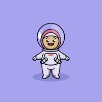 menina astronauta muçulmana vetor