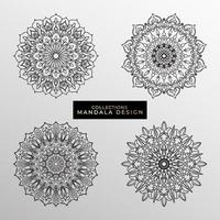 coleções padrão circular em forma de uma mandala para henna, mehndi, tatuagens, decorações. decoração decorativa em estilo oriental étnico. página do livro para colorir. vetor