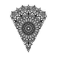 ornamento indiano cartão preto branco com mandala vetor