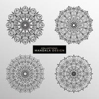 coleções padrão circular em forma de uma mandala para henna, mehndi, tatuagens, decorações. decoração decorativa em estilo oriental étnico. página do livro para colorir. vetor