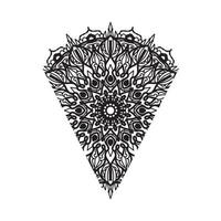 ornamento indiano cartão preto branco com mandala vetor