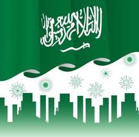 Dia da Independência Nacional da Arábia Saudita em 23 de setembro. vetor
