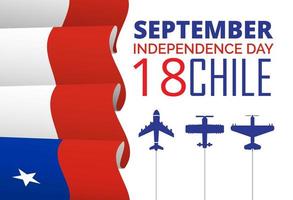 o dia da independência do chile comemorado em 18 de setembro. o dia da liberdade é um famoso evento nacional. vetor