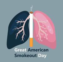 o great american smokeout day é organizado na terceira quinta-feira de novembro nos eua. vetor