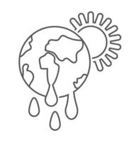 vetor de ícone de mudança climática. terra, atmosfera, clima são mostrados