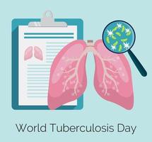 ilustração em vetor mundo tuberculose dia. adequado para cartão de felicitações, cartaz e banner.