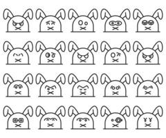 emoticons de coelho mudo vetor