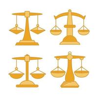 conjunto de ícones de escala de equilíbrio legal vetor