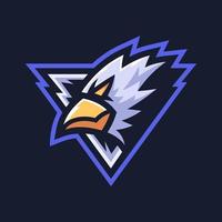 desenho de logotipo esportivo em formato de triângulo pássaro águia vetor