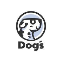 design de logotipo de cabeça de cachorro dálmata local vetor