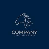 logotipo do cavalo com arte minimalista vetor