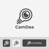 vetor de logotipo de símbolo de fotografia de câmera de estúdio criativo moderno, ilustração de ícone de lâmpada de estilo de linha mínima para uma ideia nova e inovação