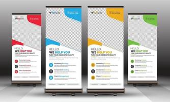 moderno, simples, limpo, corporativo, elegante, roll up, banner standee template, moderno, x, banner signage, design exclusivo, para, escritório, empresa, uso multiuso vetor