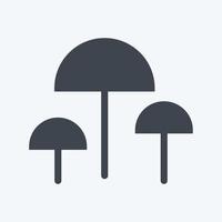 ícone de cogumelos em um estilo moderno de glifo isolado em um fundo azul suave vetor