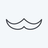 ícone de bigode em estilo de linha moderno isolado em fundo azul suave vetor