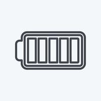 ícone de bateria cheia em estilo de linha moderno isolado em fundo azul suave vetor