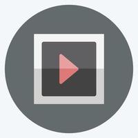 ícone de vídeo em estilo moderno simples isolado em fundo azul suave vetor