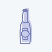garrafa de cerveja i ícone no estilo moderno de dois tons isolado em fundo azul suave vetor