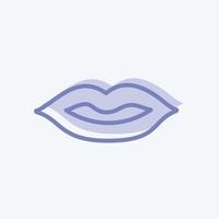 ícone de lábios em um estilo moderno de dois tons, isolado em um fundo azul suave vetor