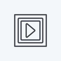ícone de vídeo em estilo de linha moderno isolado em fundo azul suave vetor