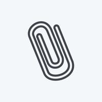 ícone de clipes de papel em estilo de linha moderno isolado em um fundo azul suave vetor