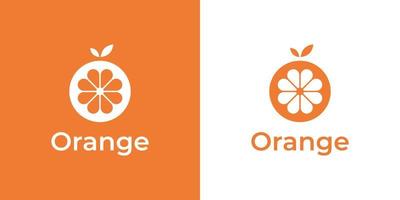 design de logotipo simples minimalista em laranja fresca vetor