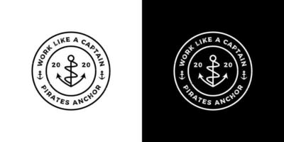 modelo de design de logotipo moderno vintage retrô grunge âncora linha arte vetor