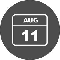 11 de agosto Data em um calendário de dia único vetor