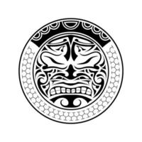 máscara de tatuagem polinésia. máscaras assustadoras no ornamento nativo polinésio. ilustração vetorial isolada vetor