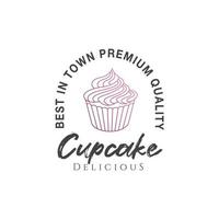 modelo de design de logotipo de cupcake vetor premium, padaria, logotipo de padaria, pão fresco, padaria