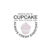 modelo de design de logotipo de cupcake vetor premium, padaria, logotipo de padaria, pão fresco, padaria