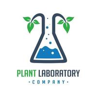 projeto de logotipo do laboratório de pesquisa de plantas vetor