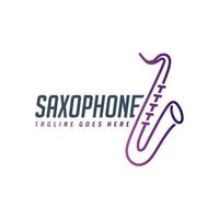 design de logotipo de saxofone vetor