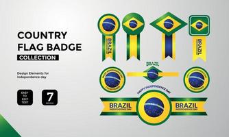 coleção de emblemas da bandeira do brasil, saudações do dia da independência vetor