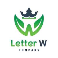 carta de design de logotipo king nature w vetor