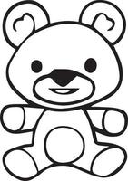 urso para colorir página de desenho bonito desenho ilustração download grátis vetor