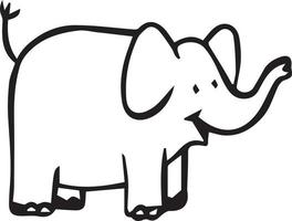 página para colorir de elefante, ilustração de desenho bonito desenho animado download gratuito vetor