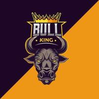 logotipo do mascote bull king vetor