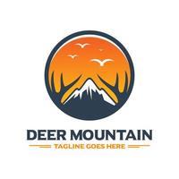 logotipo animal cervo da montanha projete sua empresa vetor