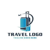 logotipo de mala de viagem de férias vetor